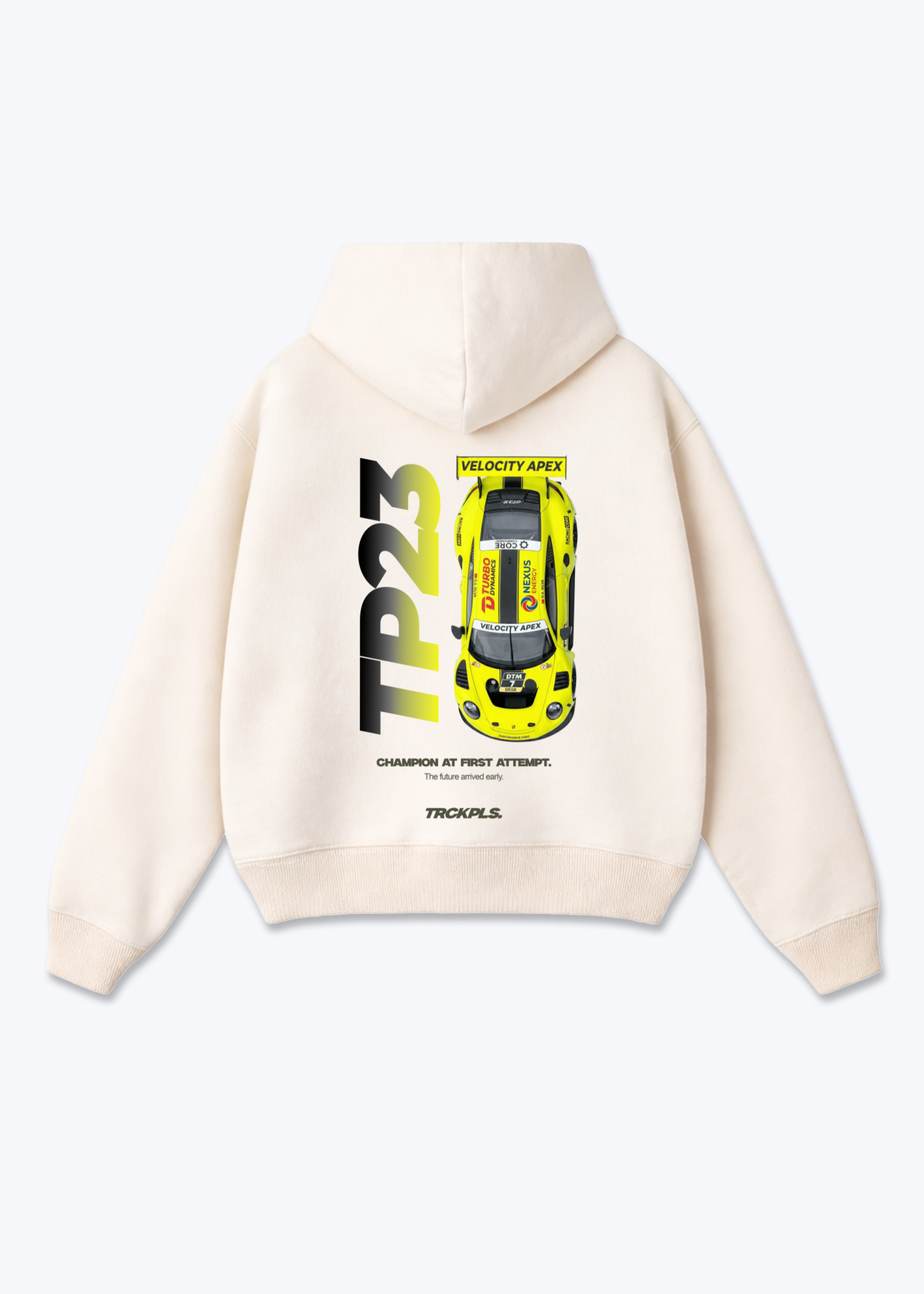 TP23 DTM Oversized Hoodie - Beige Back (Designed)