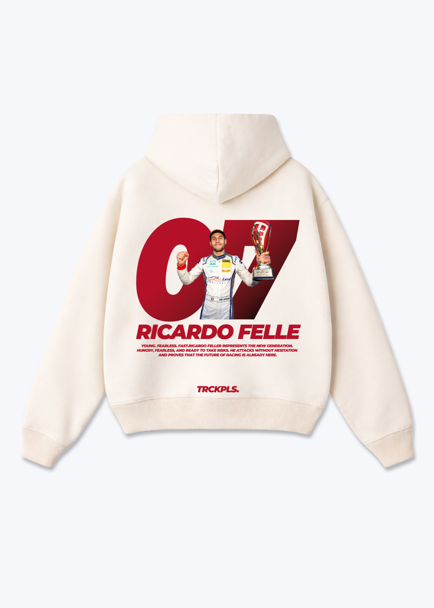 Ricardo Felle Oversized Hoodie - Beige Back (Designed)