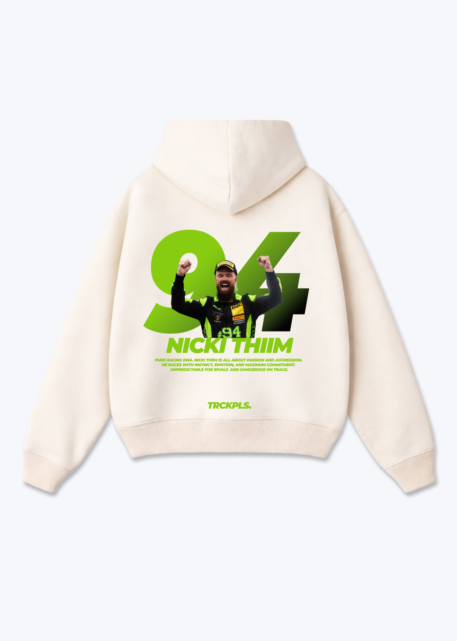 Nick Thiim Oversized Hoodie - Beige Back (Designed)