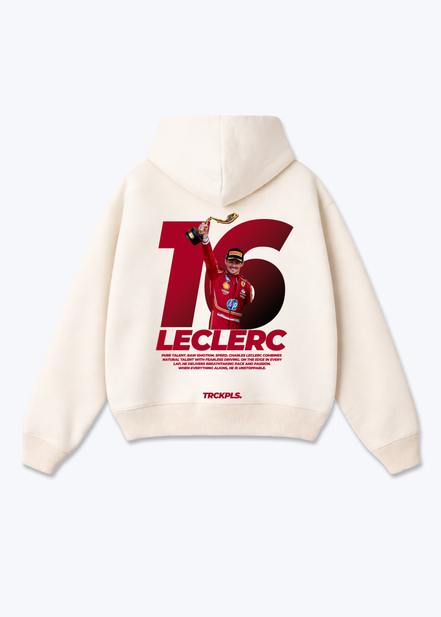 Leclerc 16 Oversized Hoodie - Beige Back (Designed)