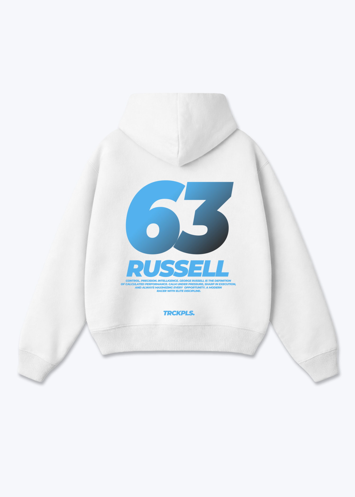 Russell 63 Oversized Hoodie - White Back (Designed)