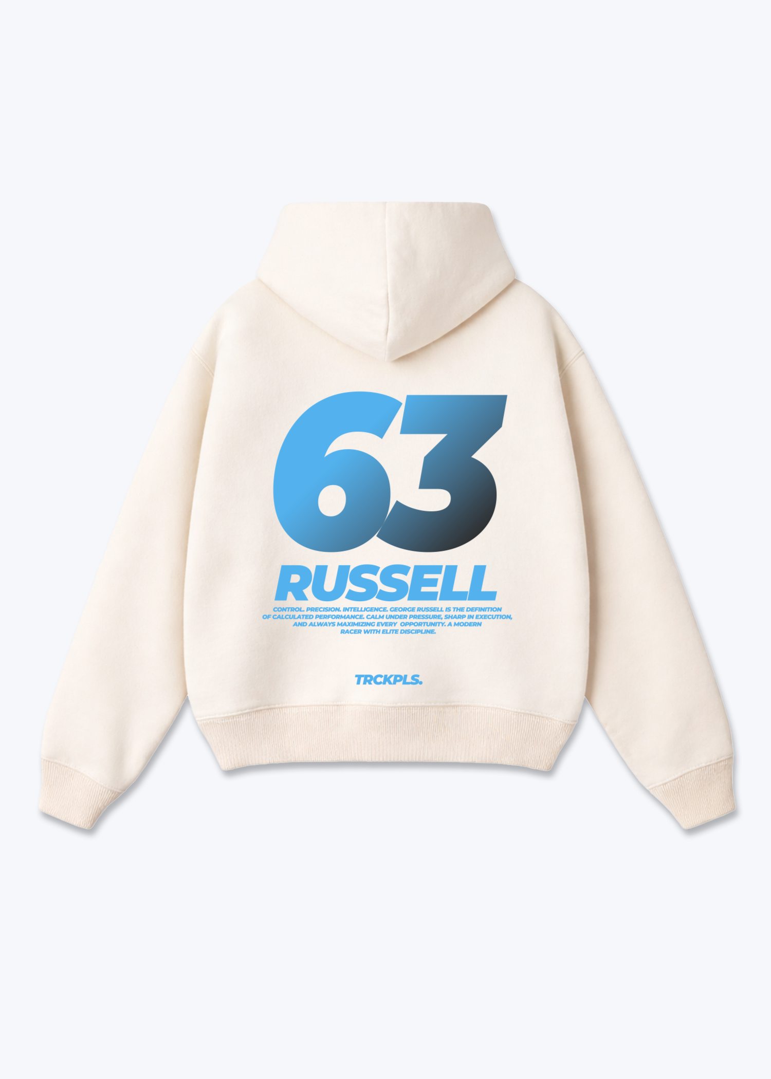 Russell 63 Oversized Hoodie - Beige Back (Designed)