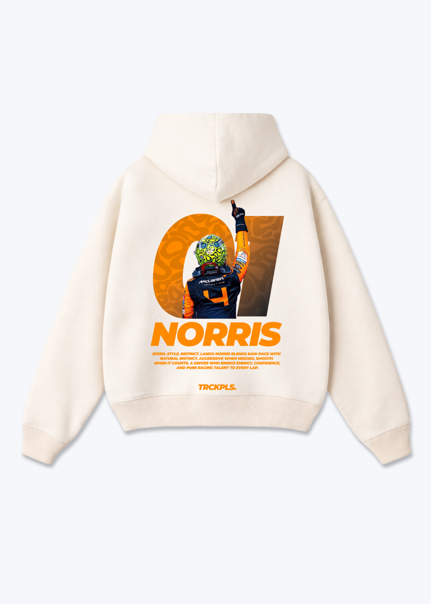 Norris 01 Oversized Hoodie - Beige Back (Designed)