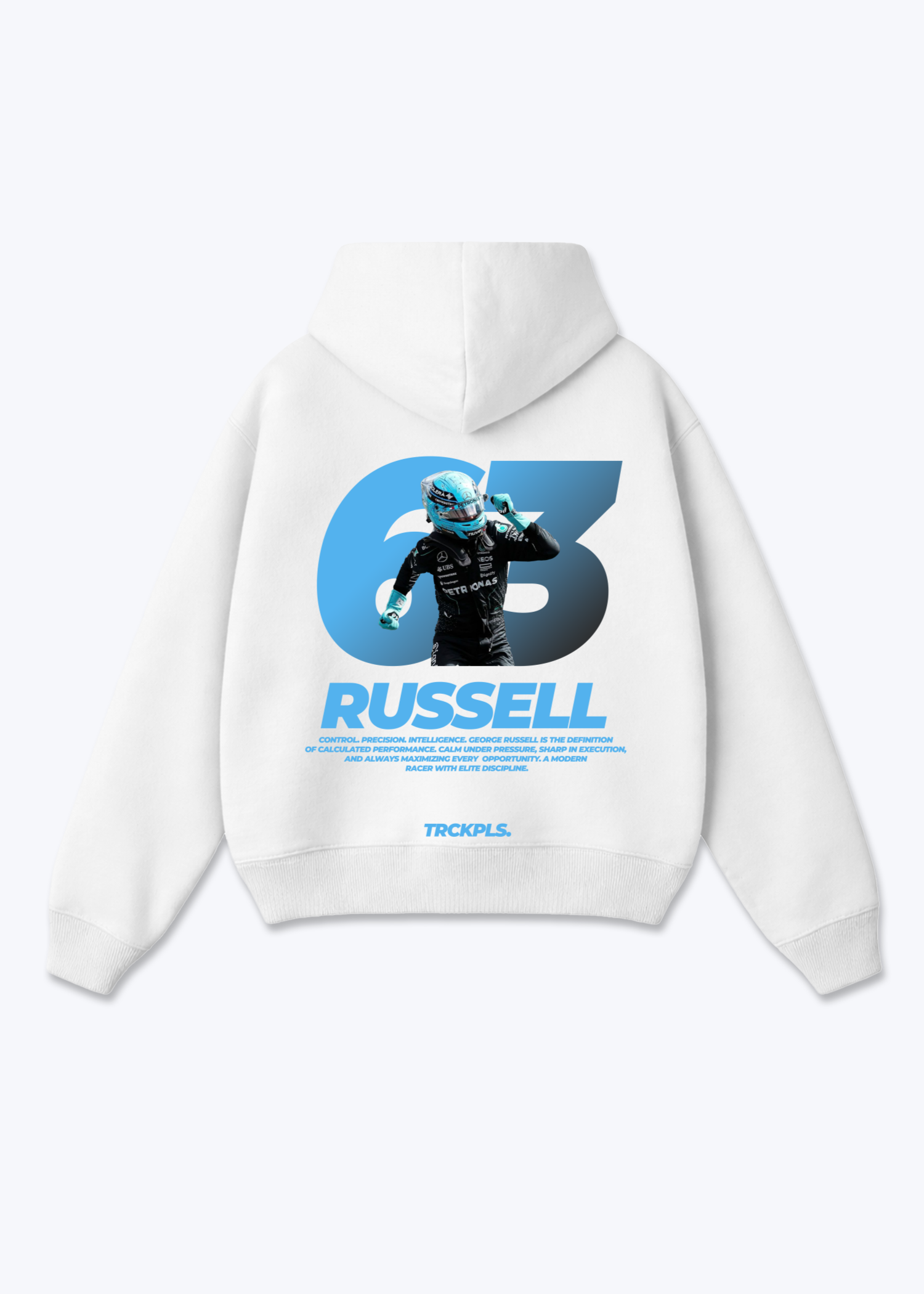 Russell 63 Oversized Hoodie - White Back (Designed)