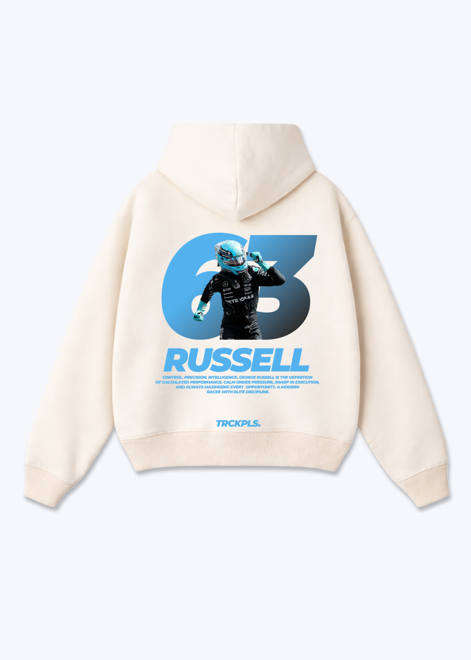 Russell 63 Oversized Hoodie - Beige Back (Designed)
