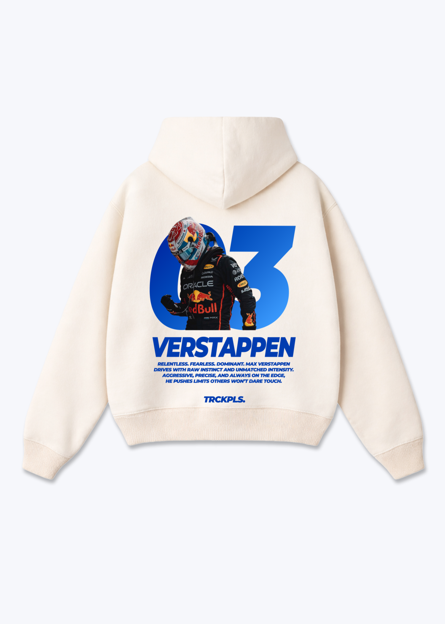 Verstappen Oversized Hoodie - Beige Back (Designed)