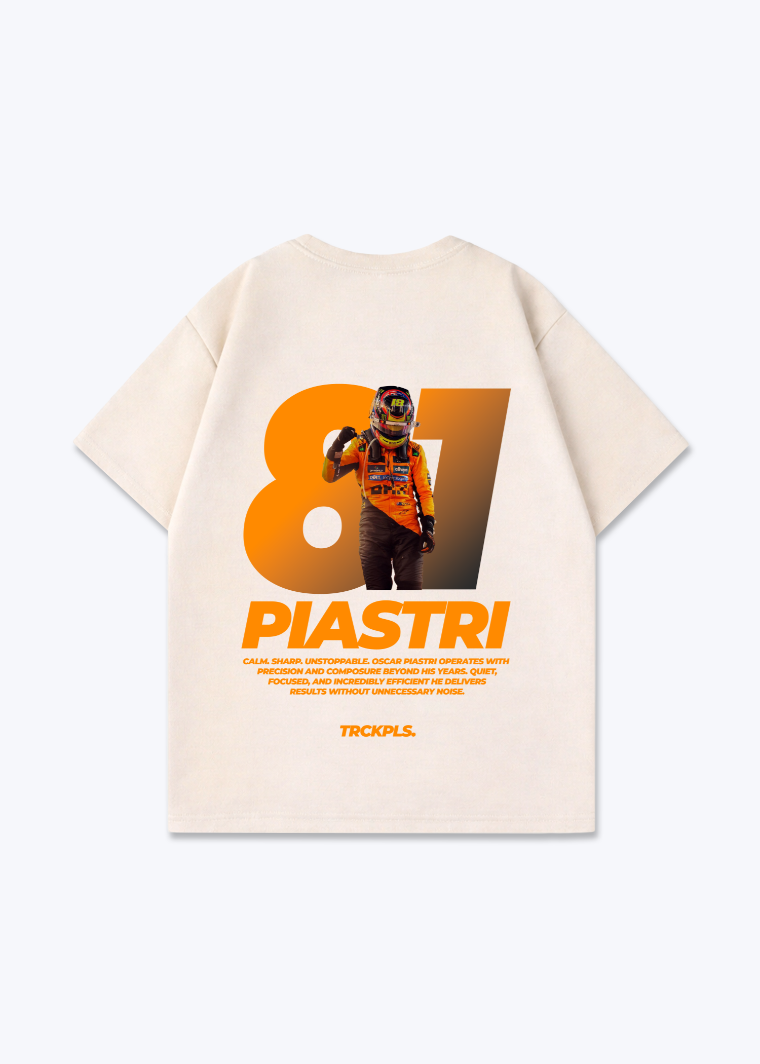 Piastri Oversized Shirt - Beige Back (Designed)