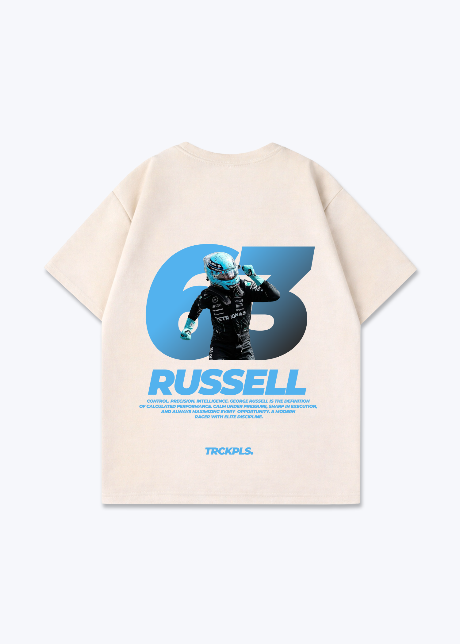 Russell Oversized Shirt - Beige Back (Designed)