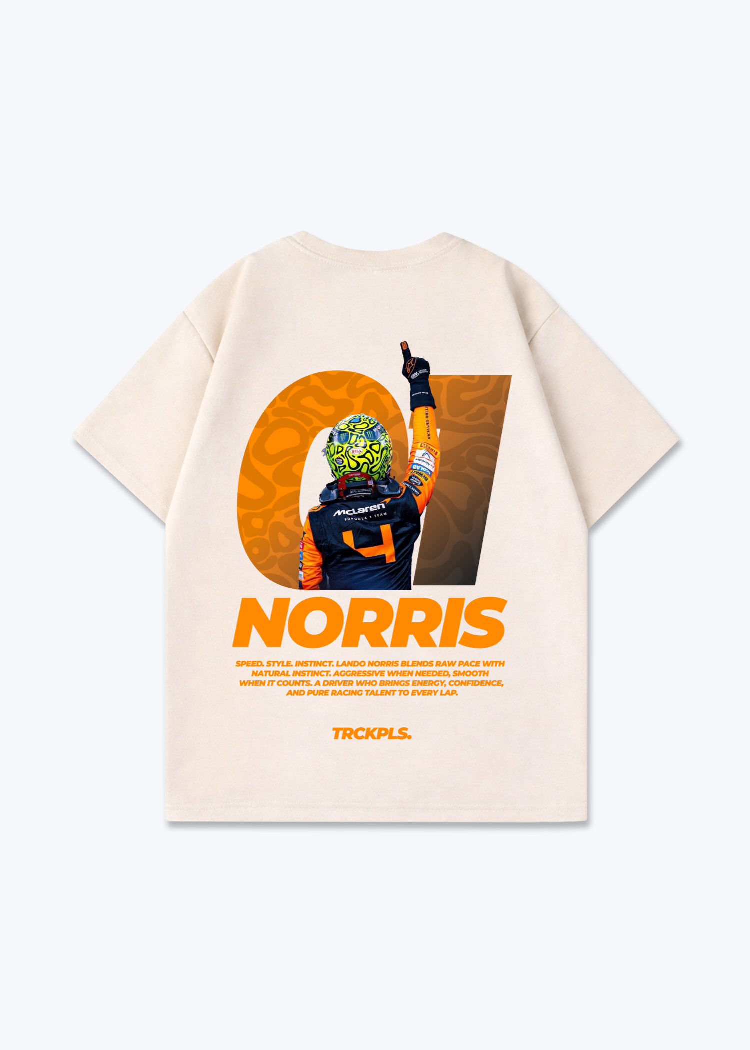 Norris Oversized Shirt - Beige Back (Designed)
