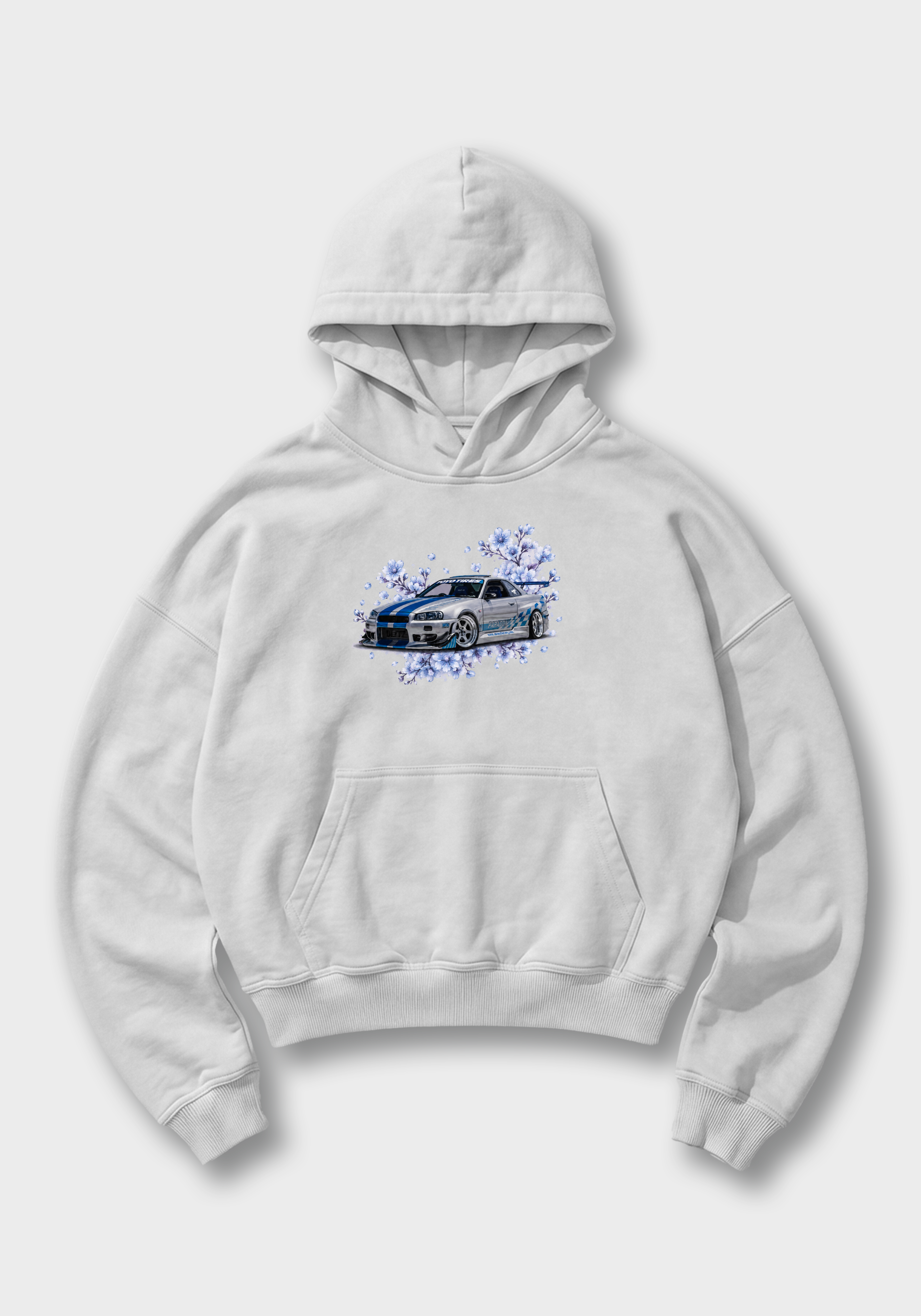 Skyline Oversized Hoodie - White Front (Designed)